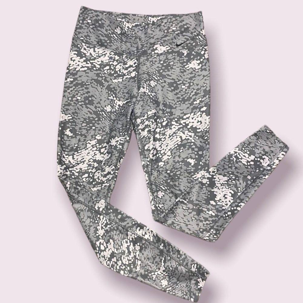 NIKE Gray &‎ White Full Length Leggings sz Small